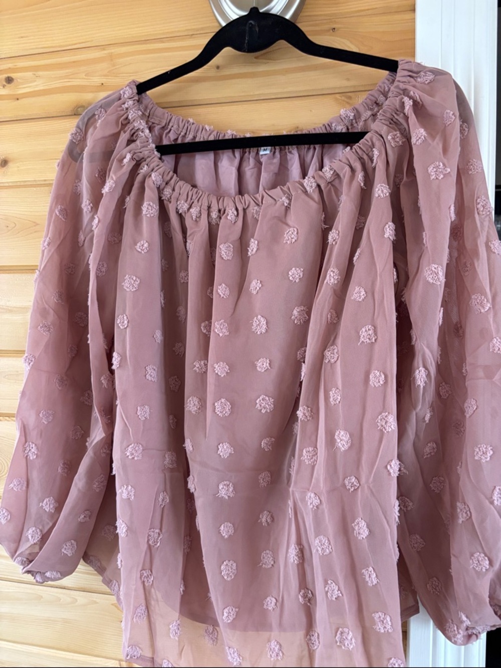 NWOT Women’s Blouson Peasant Top - Mauve Pink